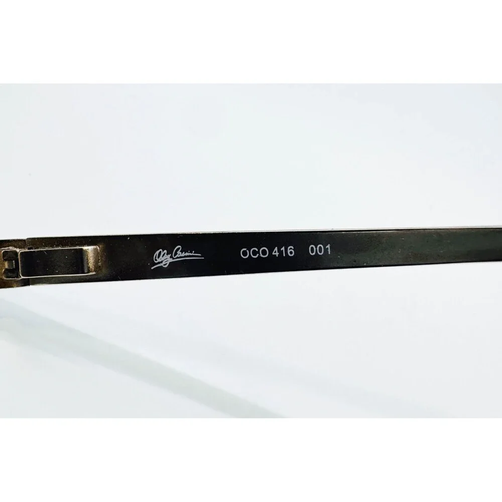 Oleg Cassini Eyeglasses Black Gold Semi-Rimless Cat Eye OCO 416 001 51-18-135